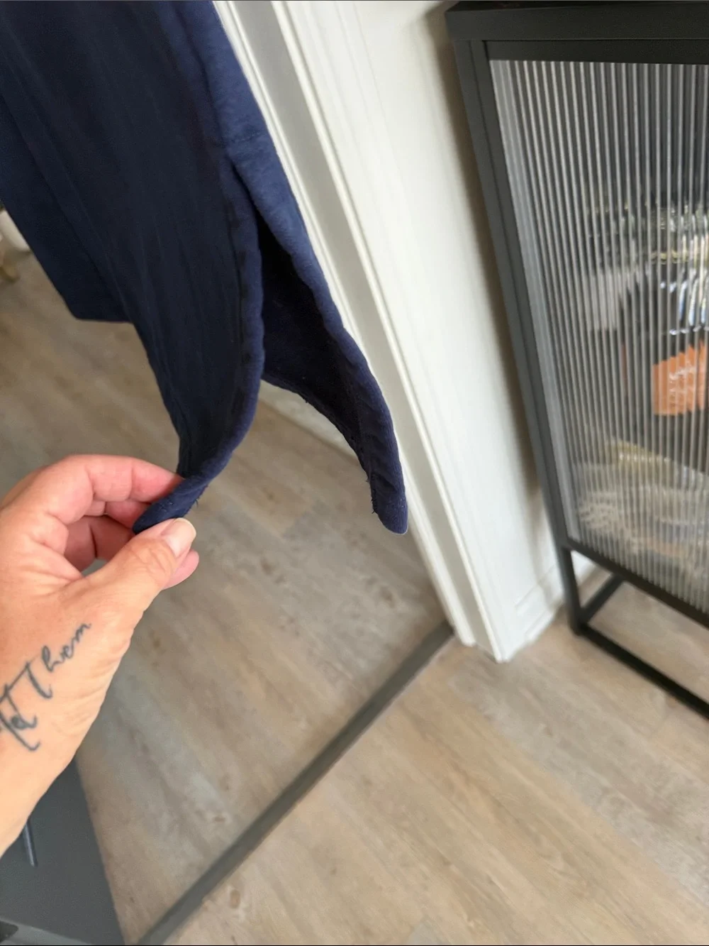 Beyond Yoga Navy Wide-Leg Pull-On Track Pants. Super comfortable and fun!